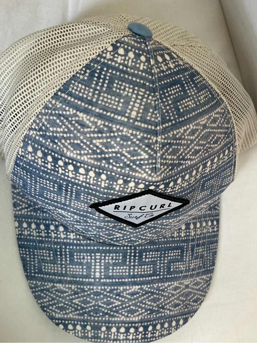 Rip Curl Kids Blue Printed Trucker Hat with White Mesh